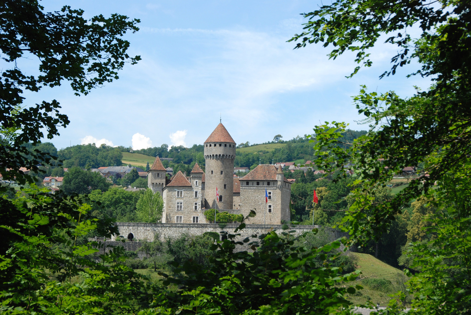 Vue sur le château de Montrottier à Lovagny